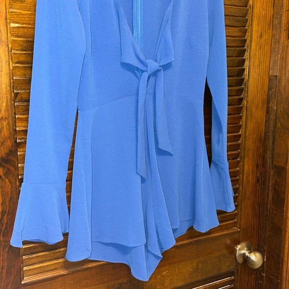 By The Way Jolie Blue Ruffle Romper From Revolve - Picture 4 of 7